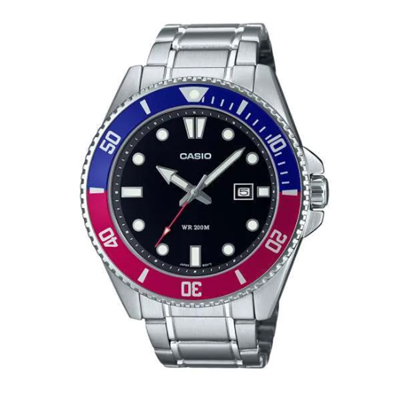 CASIO MDV-107D-1A3VDF STEEL RED BLUE