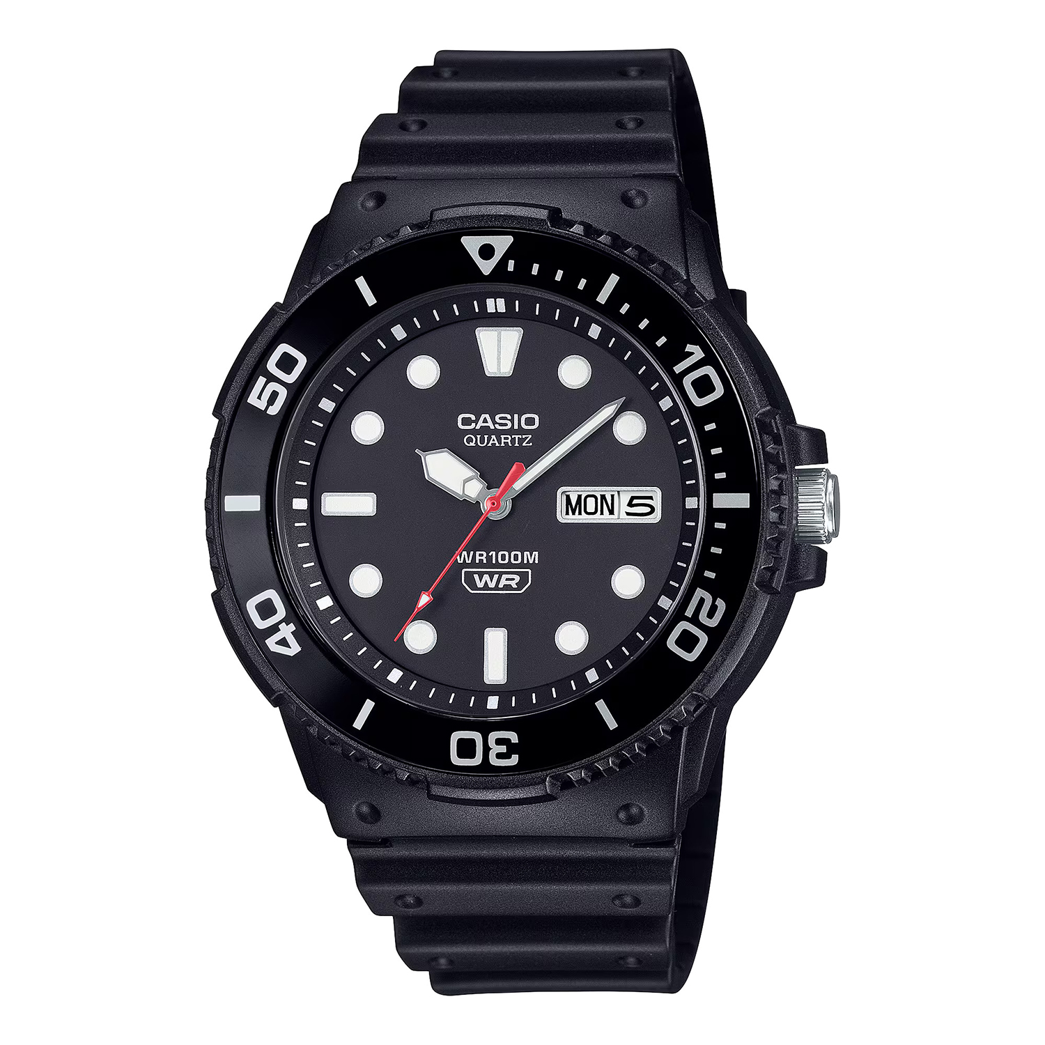 CASIO Jam Tangan Analog Pria - Black Aluminum Bezel - Black Resin Case & Band - MRW-230H-1E1V