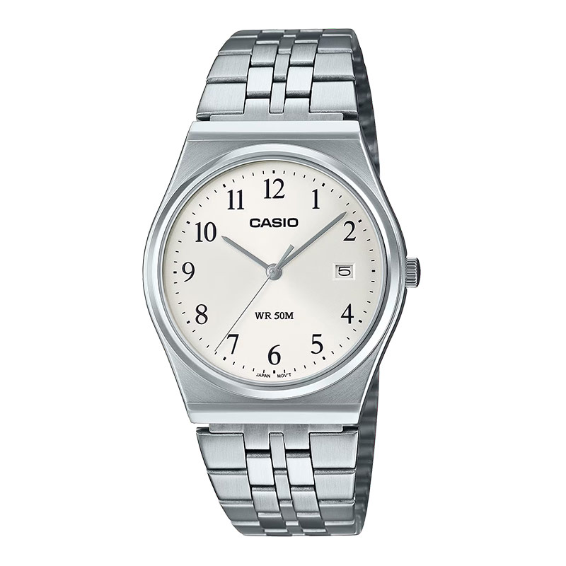 CASIO Jam Tangan Pria Casio General MTP-B145D-7BVDF MTPB145 MTP-B145D White Dial Stainless Steel Ban