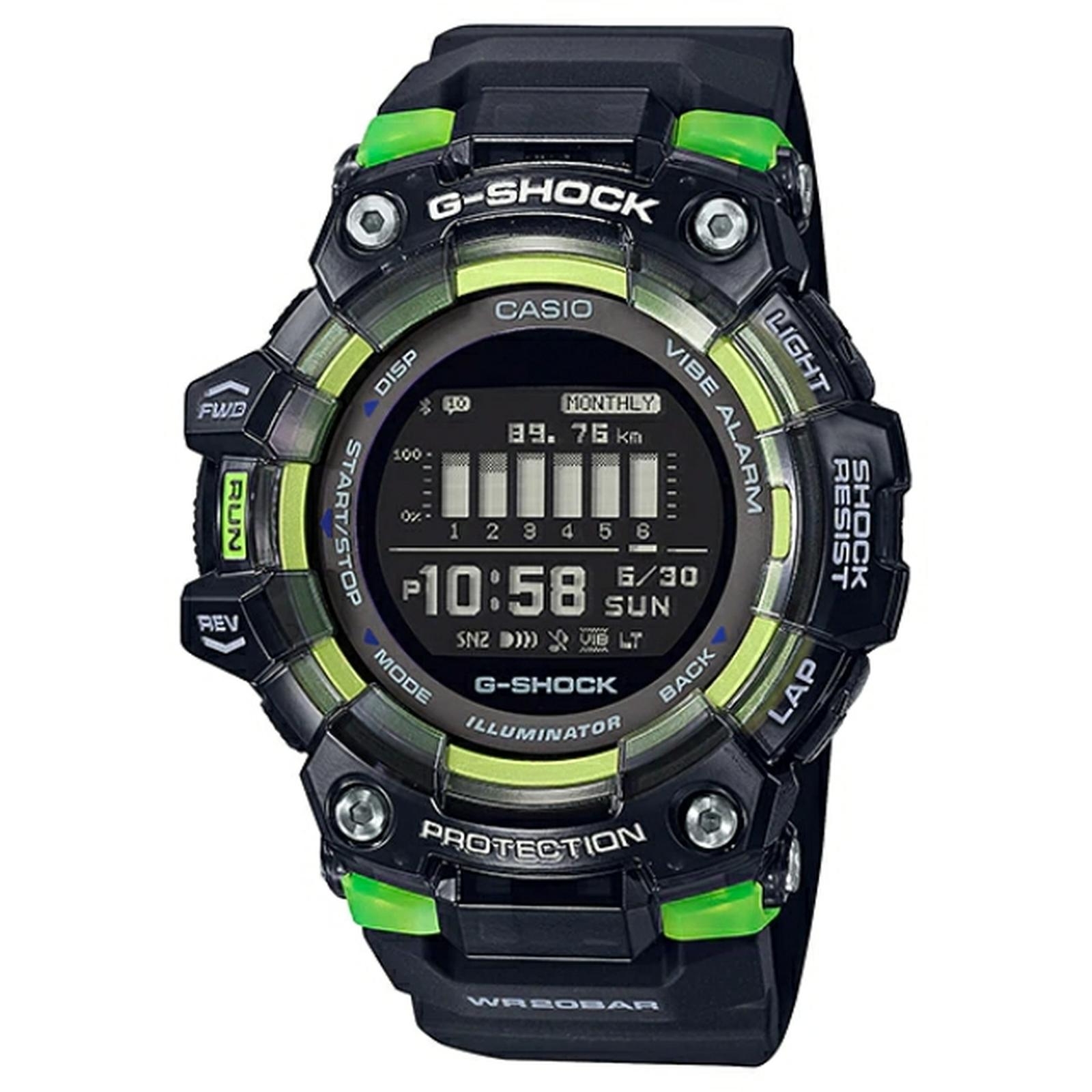 Casio G-Shock GBD-100SM-1DR List Hijau Karet Hitam Cowok