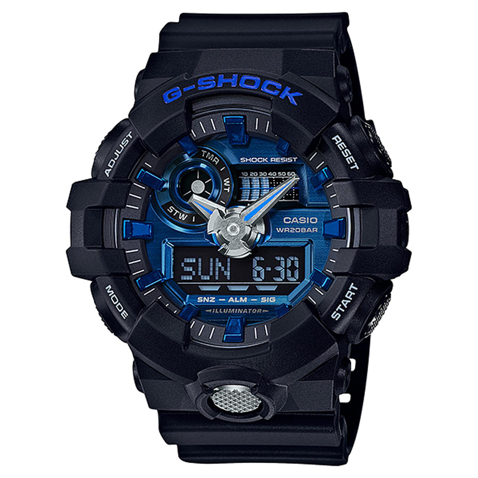 Casio G-Shock GA-710-1A2DR Dasar Biru Karet Hitam Cowok
