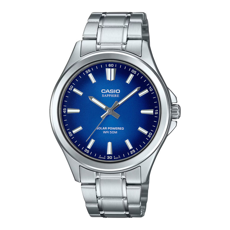 CASIO Jam Tangan Pria Casio General MTS-RS100D-2AVDF MTSRS100D MTS-RS100D Blue Dial Stainless Steel