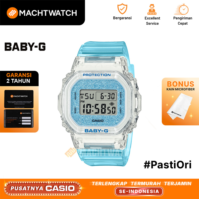 CASIO Jam Tangan Wanita Casio Baby-G BGD-565GC-2DR Glitter Collection Digital Dial Transparent Blue