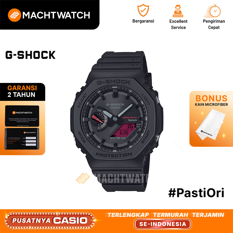CASIO Jam Tangan Pria Casio G-Shock GA-B2100BBR-1ADR Black and Bold Red Series Digital Analog Dial B