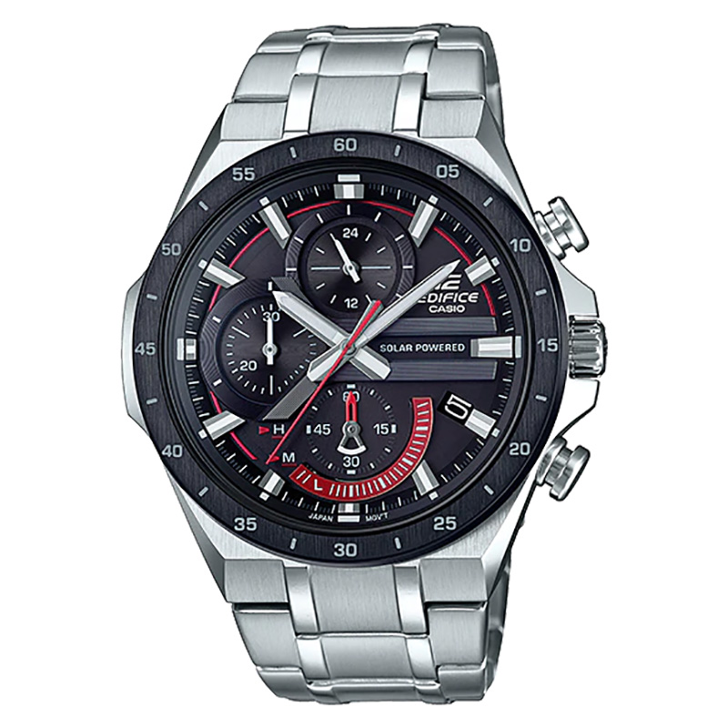 CASIO Jam Tangan Pria Casio Edifice EQS-920DB-1AVUDF Tough Solar Black Dial Stainless Steel Band