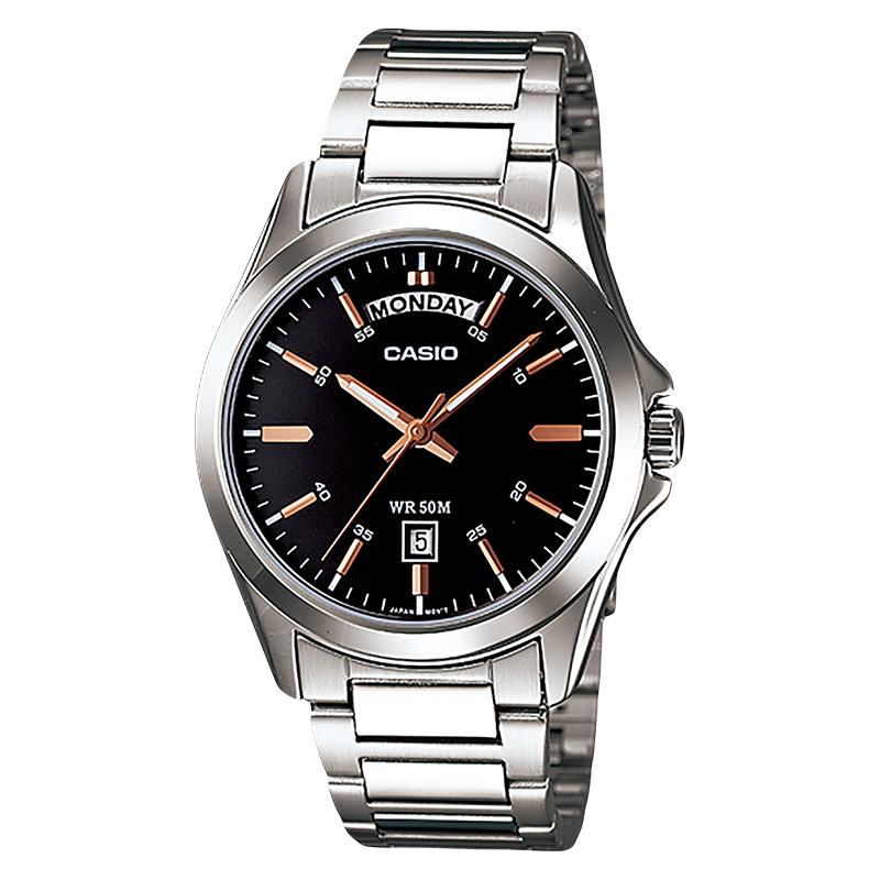 Casio Jam Tangan Pria Analog Casio Standard MTP-1370D-1A2VDF MTP1370D MTP-1370D Black Dial Stainless