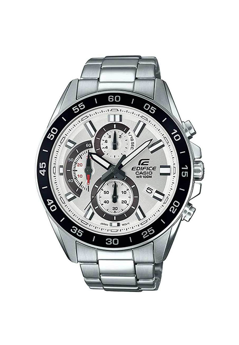 Casio EDIFICE Jam Tangan Pria - Silver Black White - Stainless Steel - EFV-550D-7AVUDF