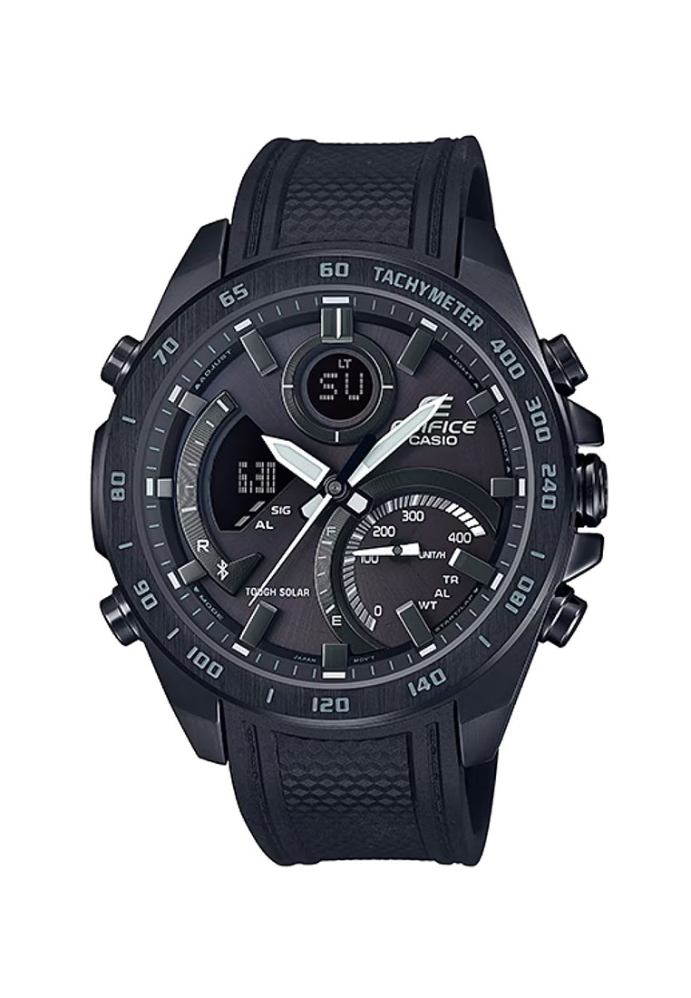 Casio EDIFICE Jam Tangan Pria - Black - Leather Strap - ECB-900PB-1ADR