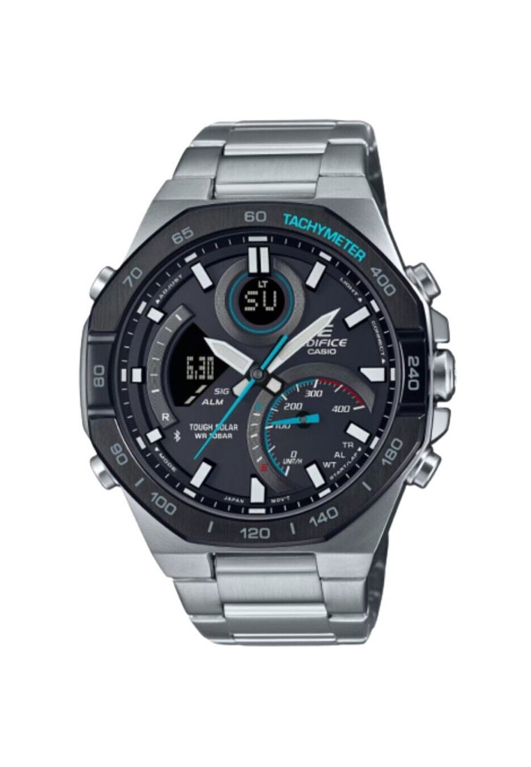 Casio EDIFICE Jam Tangan Pria - Silver Black - Stainless Steel - ECB-950DB-1ADF