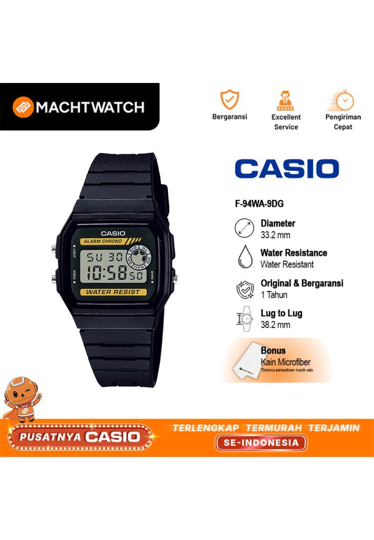 CASIO Jam Tangan Pria Casio Standard F-94WA-9DG F94 F-94W Vintage Series Dial Black Resin Band