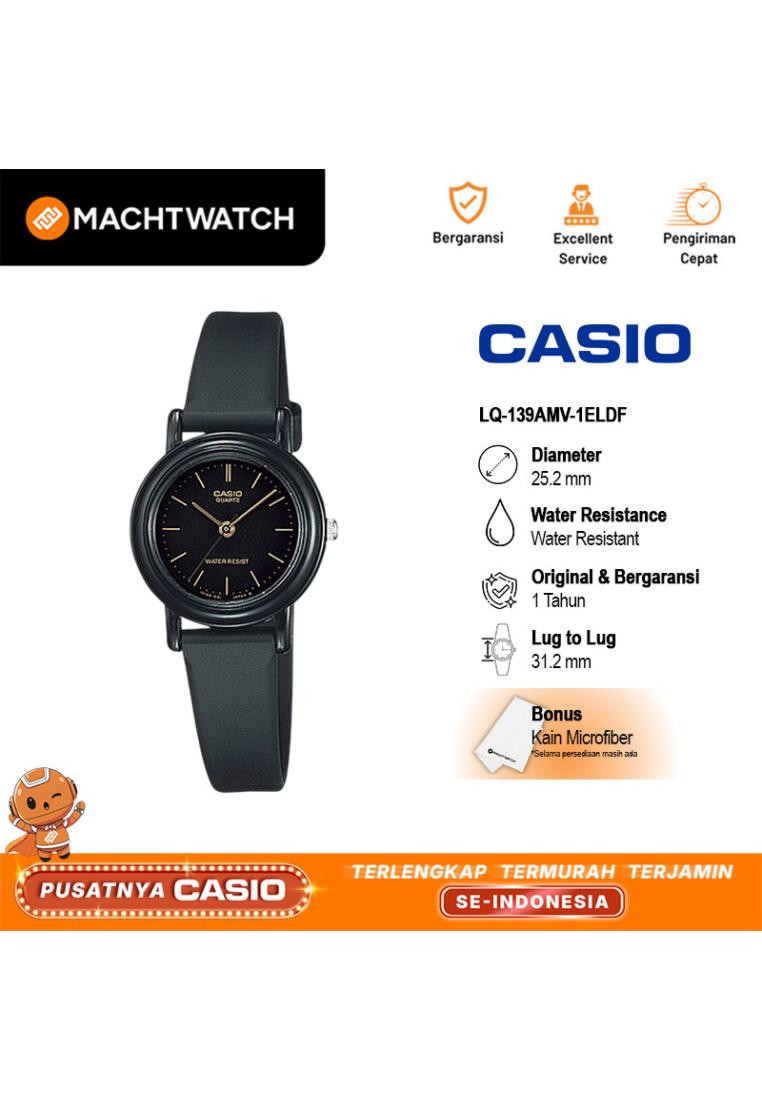 CASIO Jam Tangan Unisex Analog Casio Standard LQ-139AMV-1ELDF LQ139 LQ-139AMV Black Dial Black Resin