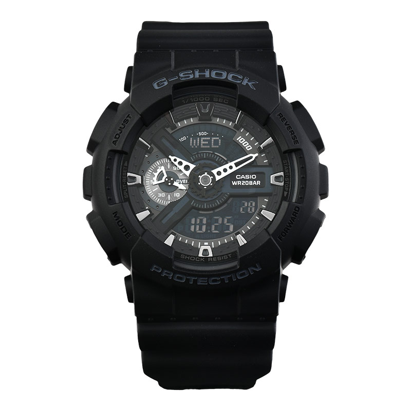 CASIO Jam Tangan Pria Casio G-Shock GA-110-1BER GA110 GA-110 Black Digital Analog Dial Black Resin B
