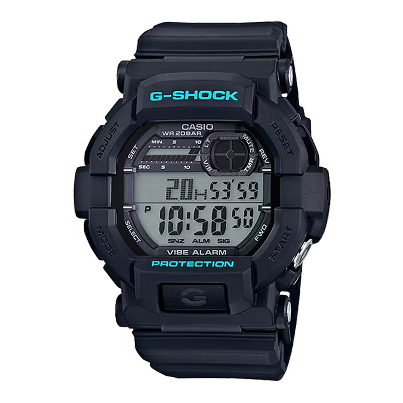 CASIO Jam Tangan Pria Casio G-Shock GD-350-1CDR Vibe Alarm Digital Dial Black Resin Band