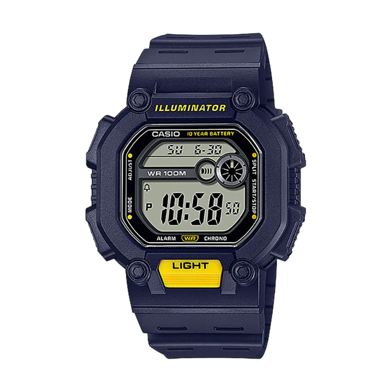 CASIO Jam Tangan Pria Casio Standard W-737H-2AVDF W737 W-737H Illuminator Digital Dial Blue Navy Res