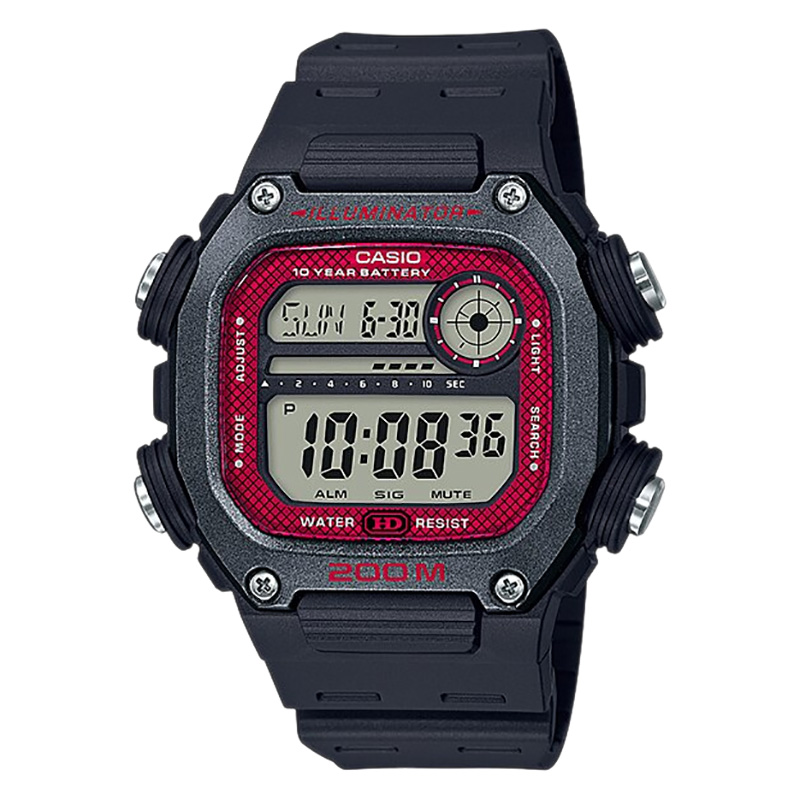 Casio Jam Tangan Pria Digital Casio Standard DW-291H-1BVDF DW291 DW-291H Youth WR 200M Black Resin B