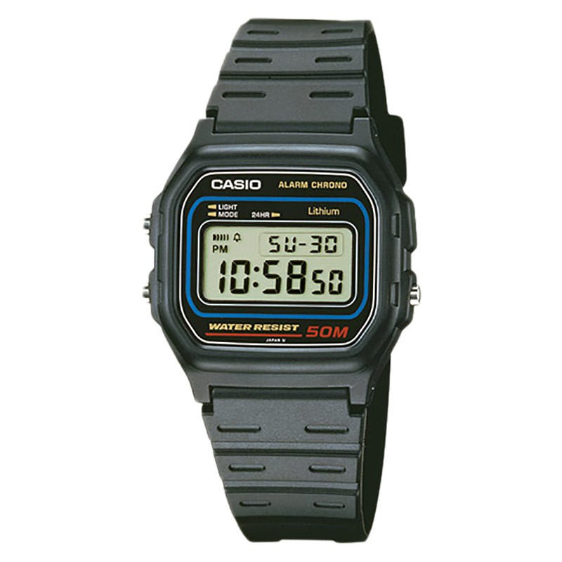 CASIO Jam Tangan Pria Casio Standard W-59-1VQD W59 W-59 Black Resin Strap