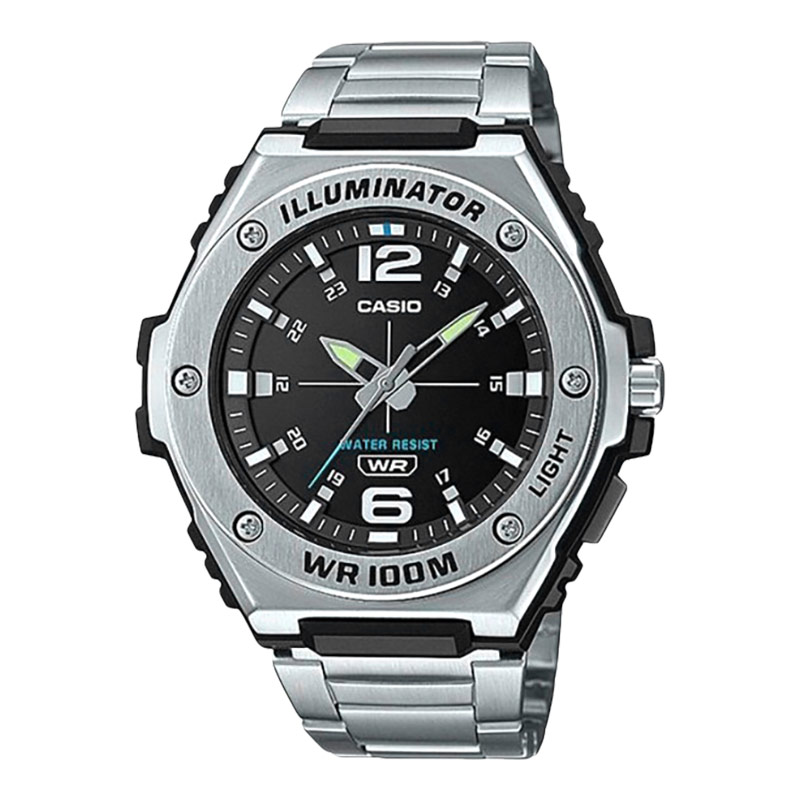 CASIO Jam Tangan Pria Casio General MWA-100HD-1AVDF MWA100 MWA-100H Illuminator Black Dial Stainless