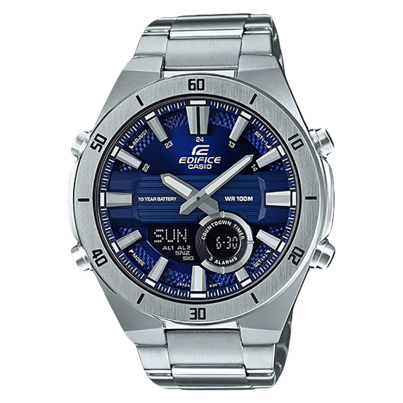 Jam Tangan Pria Casio Edifice ERA-110D-2AVDF Digital Analog Blue Dial Stainless Steel Band