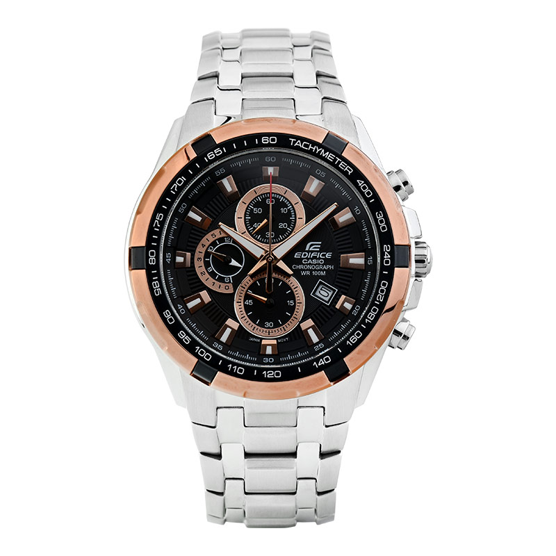 CASIO Jam Tangan Pria Casio Edifice EF-539D-1A5VUDF Chronograph Black Dial Stainless Steel Band