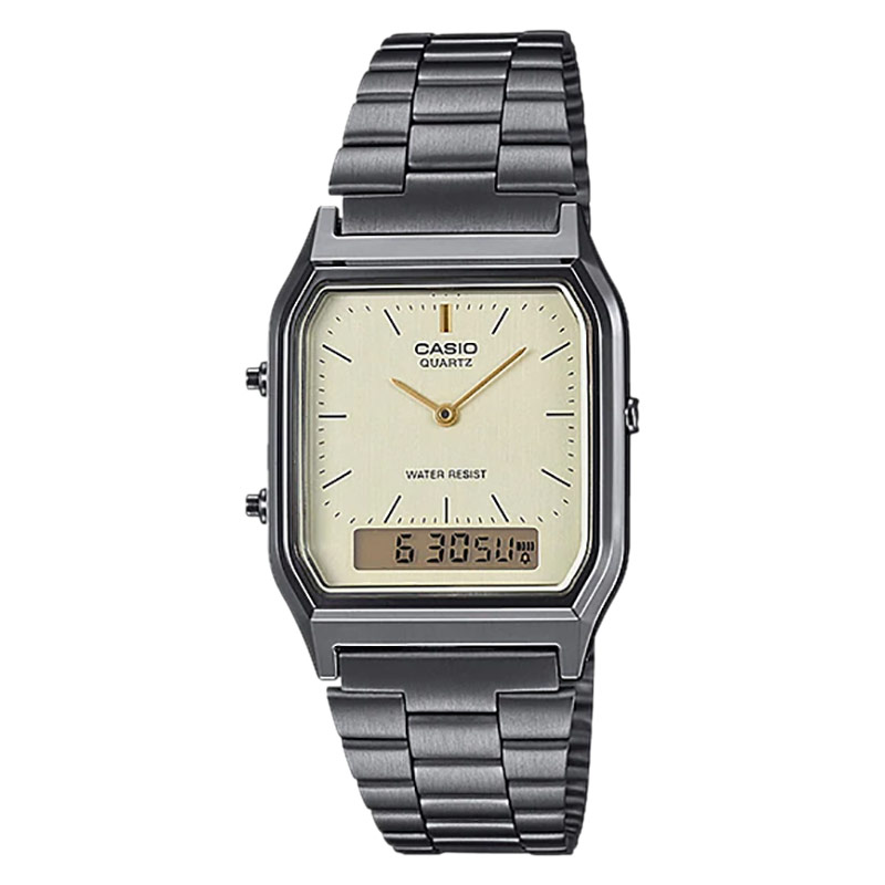 CASIO Jam Tangan Unisex Analog Digital Casio Standard AQ-230GG-9ADF AQ230 AQ-230GG Stainless Steel B