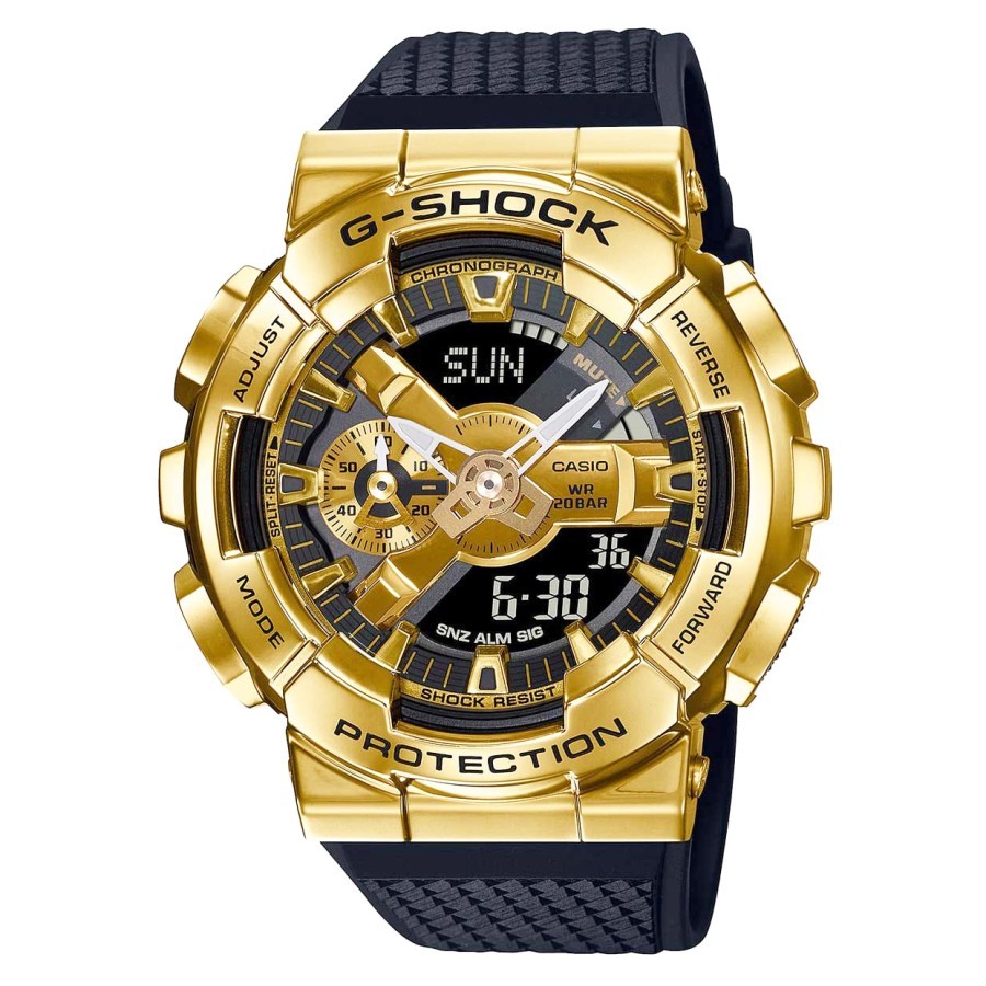 Casio G-Shock GM-110G-1A9DR Gold Karet Hitam Cowok