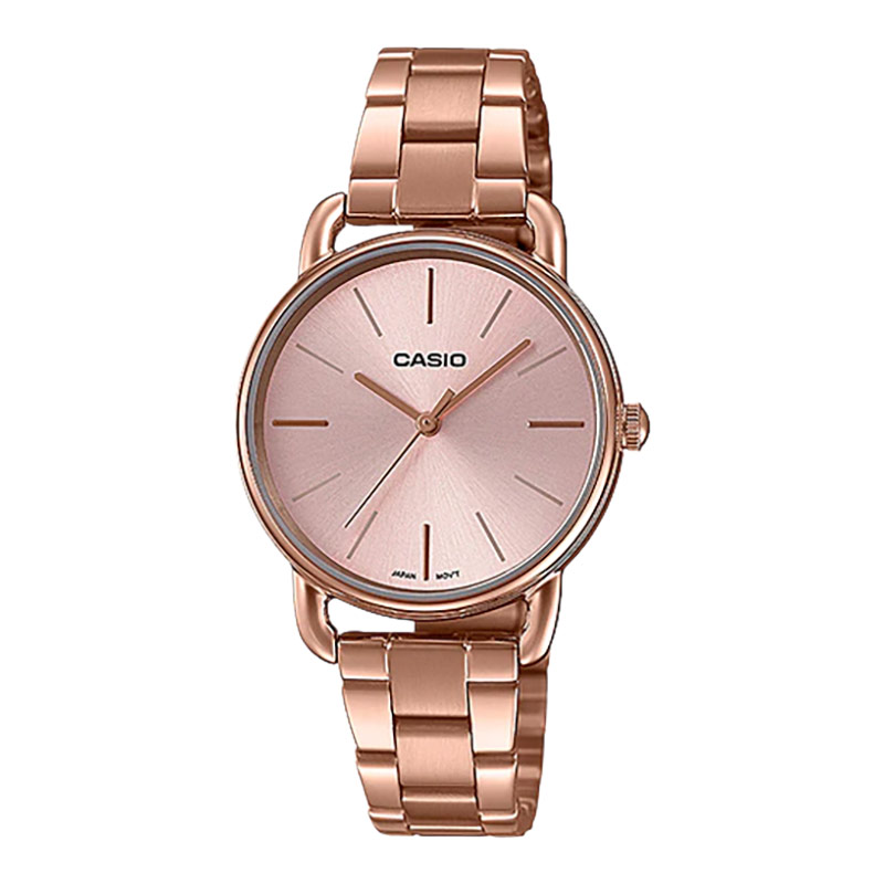 CASIO Jam Tangan Wanita Casio General LTP-E412PG-4ADF LTPE412 LTP-E412P Rose Gold Dial Rose Gold Sta