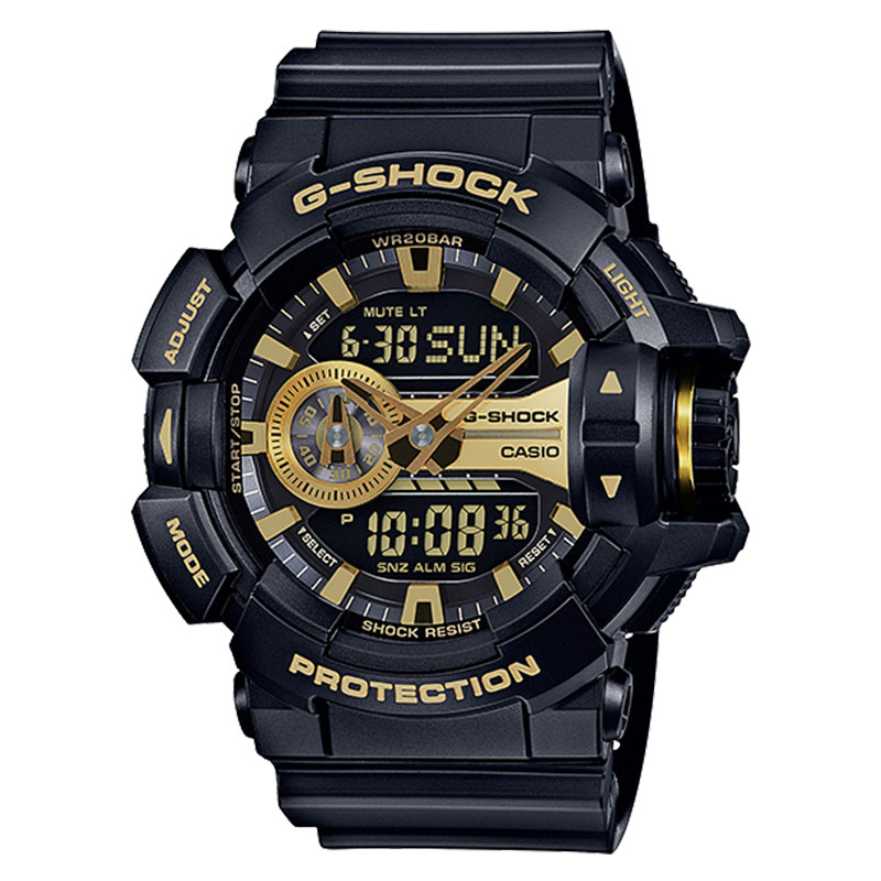 CASIO Jam Tangan Pria Casio G-Shock GA-400GB-1A9DR GA400GB GA-400GB Digital Analog Dial Black Resin 