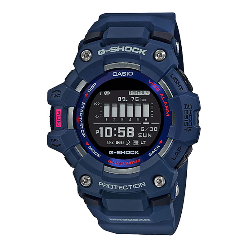 CASIO Jam Tangan Pria Digital Casio G-Shock GBD-100-2DR GBD100 GBD-100 G-Squad Blue Resin Band