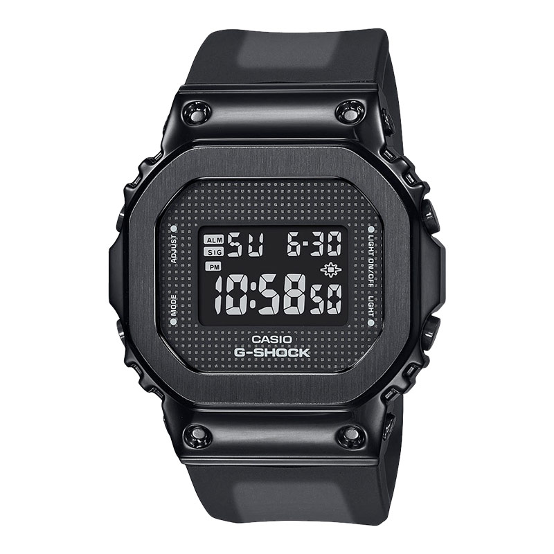 CASIO Jam Tangan Wanita Casio G-Shock GM-S5600SB-1DR Square Metal Covered Ladies Black Digital Dial 
