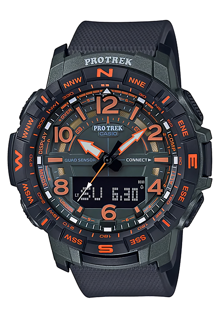 Casio Protrek - Jam Tangan Pria - Black - Resin Strap - PRT-B50FE-3DR