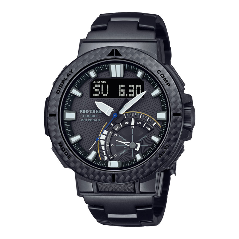 CASIO Jam Tangan Pria Casio Pro Trek PRW-73XT-1JF Multifield Line Analog Digital Black Dial Black Ti