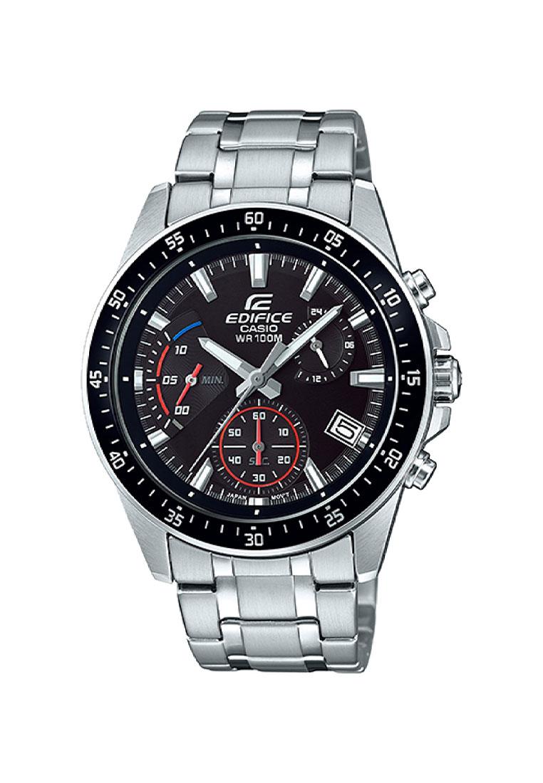 Casio EDIFICE Jam Tangan Pria - Silver Black - Stainless Strap - EFV-540D-1AVUDF