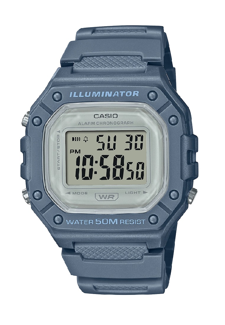 CASIO women W-218HC-2AV resin blue