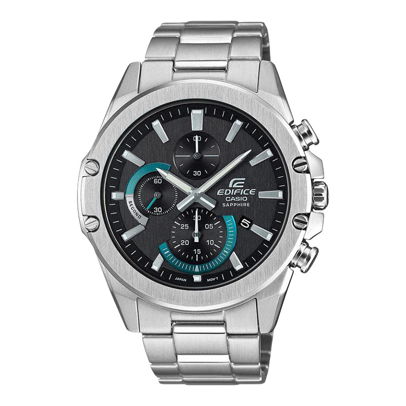 Casio Edifice EFR-S567D-1AVUDF Chronograph Watch - Jam Tangan Pria Hitam Dial Stainless Steel