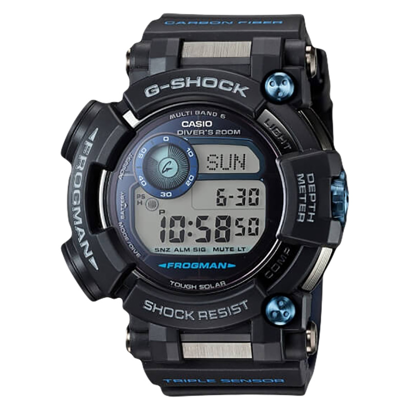 CASIO Jam Tangan Pria Casio G-Shock Frogman GWF-D1000B-1JF with Water Depth Sensor DIgital Dial Rubb