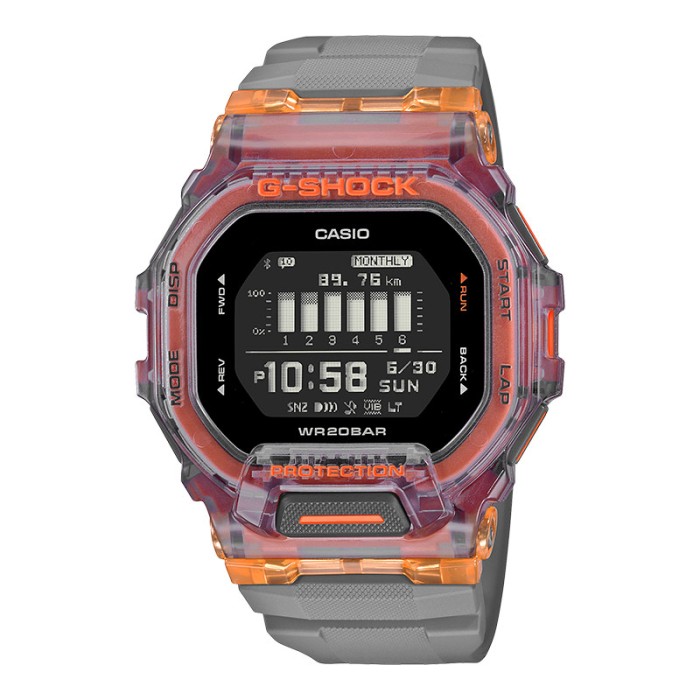 Casio G-Shock GBD-200SM-1A5DR Orange Karet Abu Cowok