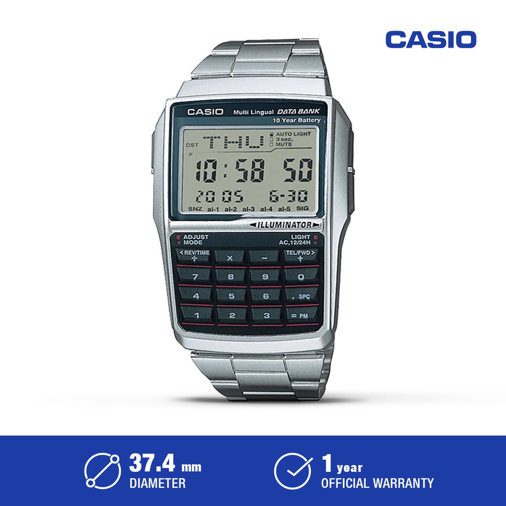 CASIO Jam Tangan Casio Calculator Digital Dial Stainless Steel Strap DBC-32D-1ADF