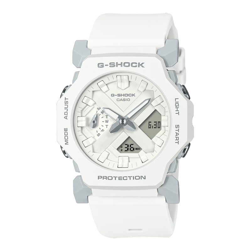 CASIO Jam Tangan Pria Casio G-Shock GA-2300-7ADR GA2300 GA-2300 Digital Analog Dial White Resin Band