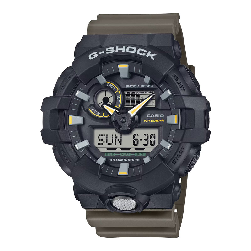 CASIO Jam Tangan Pria Casio G-Shock GA-710TU-1A3JF GA710TU GA-710TU Two Tone Utility Color Analog Di