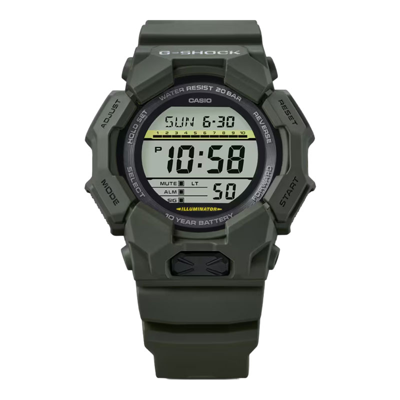 CASIO Jam Tangan Pria Casio G-Shock GD-010-3JF New Rugged Basic Digital Dial Green Resin Band (JDM)