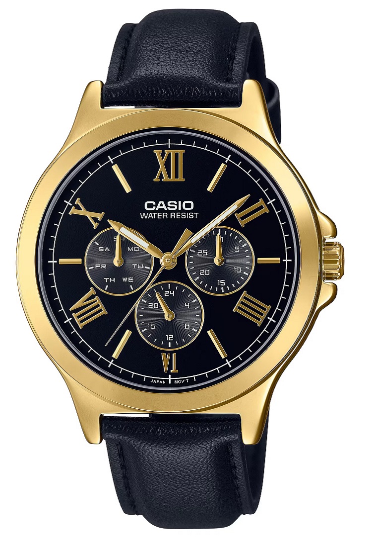 CASIO Men Analog MTP-V300GL-1A Black Gold