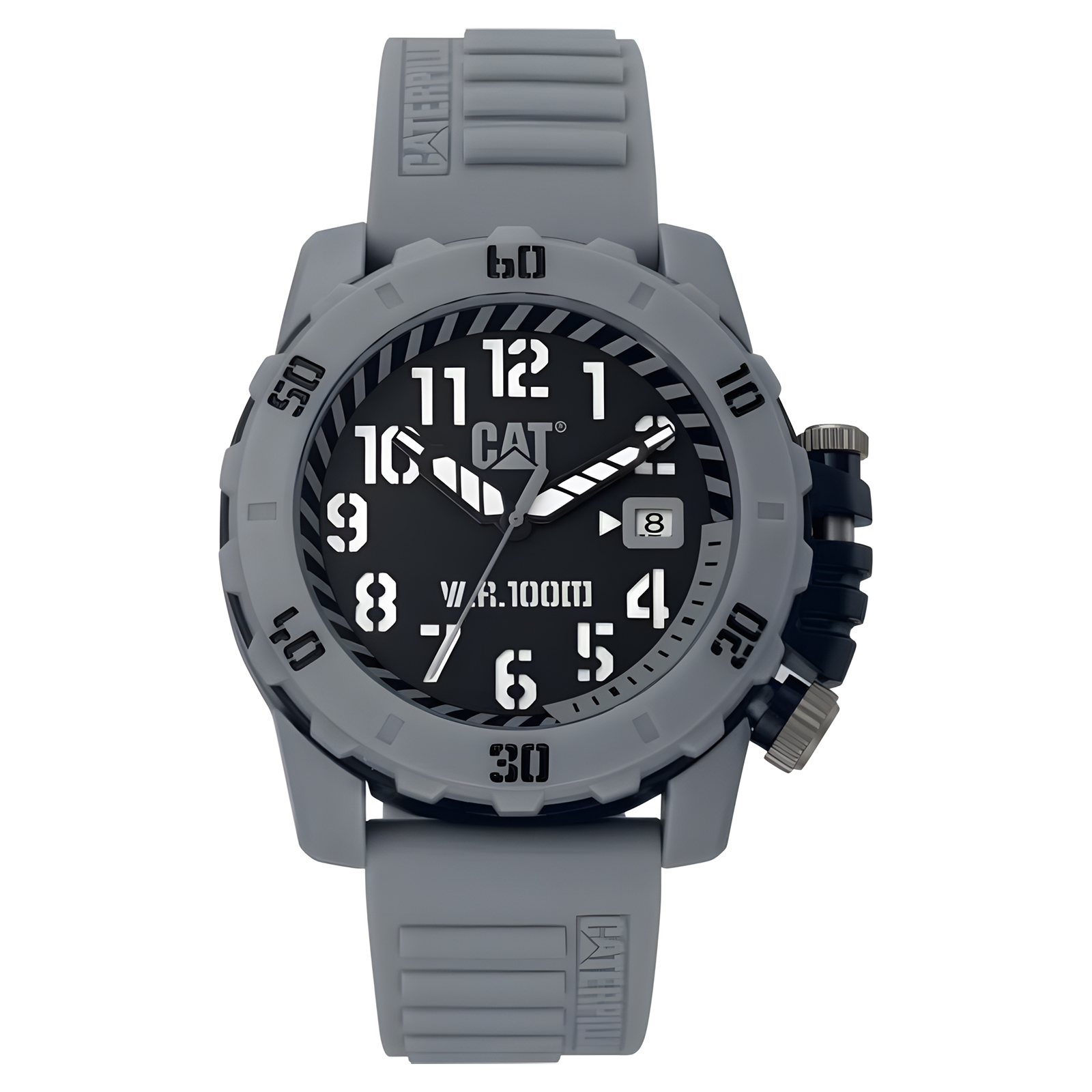 Caterpillar Jam Tangan Analog Pria - Grey โ Rubber Strap - CAT LK.151.25.115