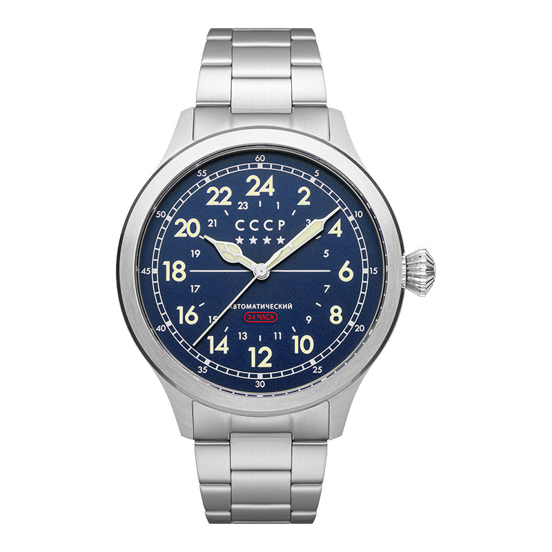 CCCP Jam Tangan Pria CCCP Chklov CP-7079-22 Automatic Men Blue Dial Stainless Steel Strap