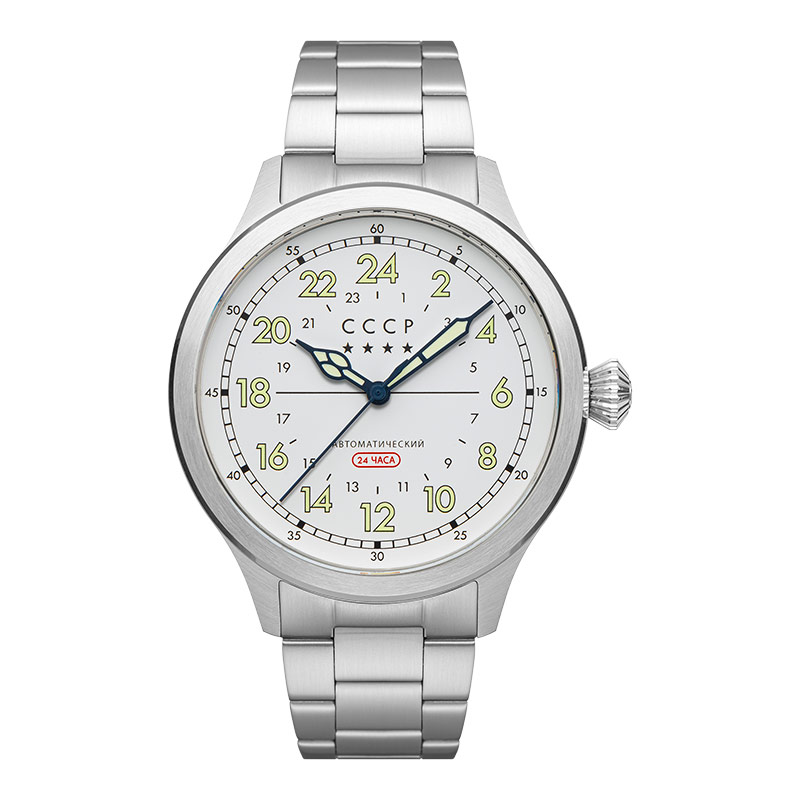 CCCP Jam Tangan Pria CCCP Chklov CP-7079-44 Automatic Men White Dial Stainless Steel Strap