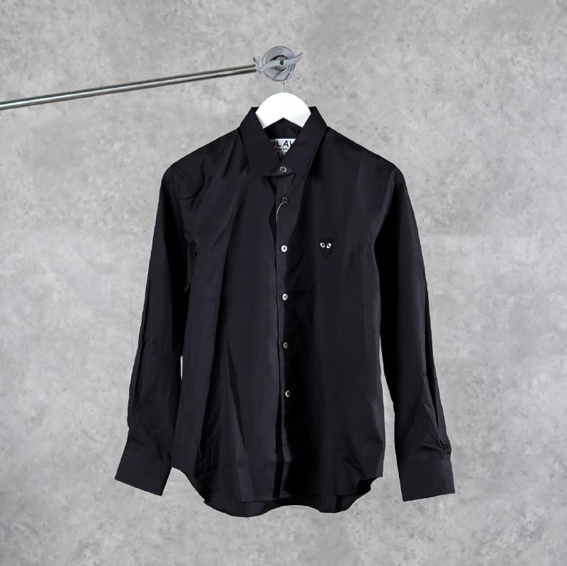CDG Play Kemeja CDG PLAY BLACK HEART BLACK LONG SHIRT 100% ORIGINAL