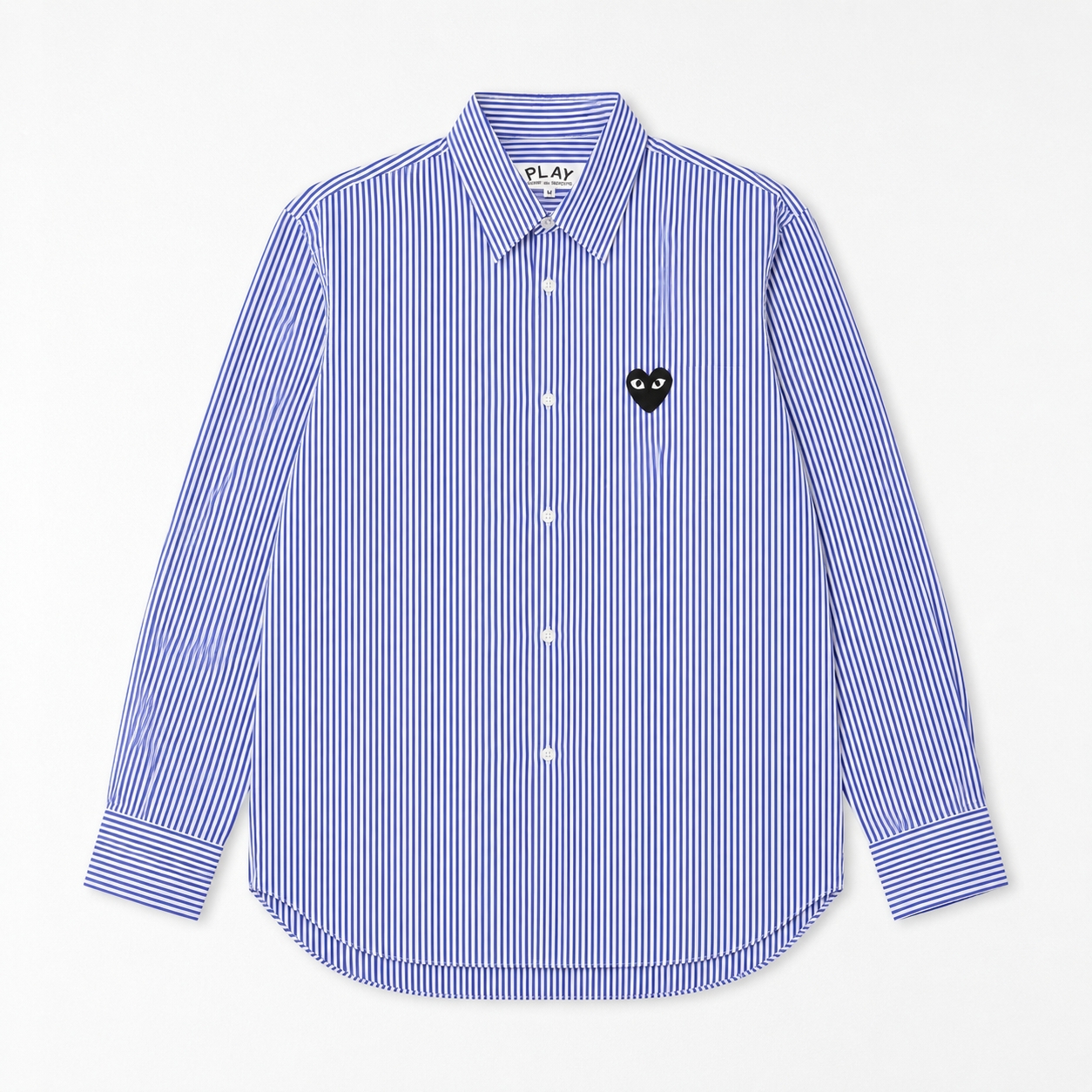 CDG Play Kemeja CDG PLAY HEART BLACK STRIPE NAVY LONG SHIRT 100% ORIGINAL