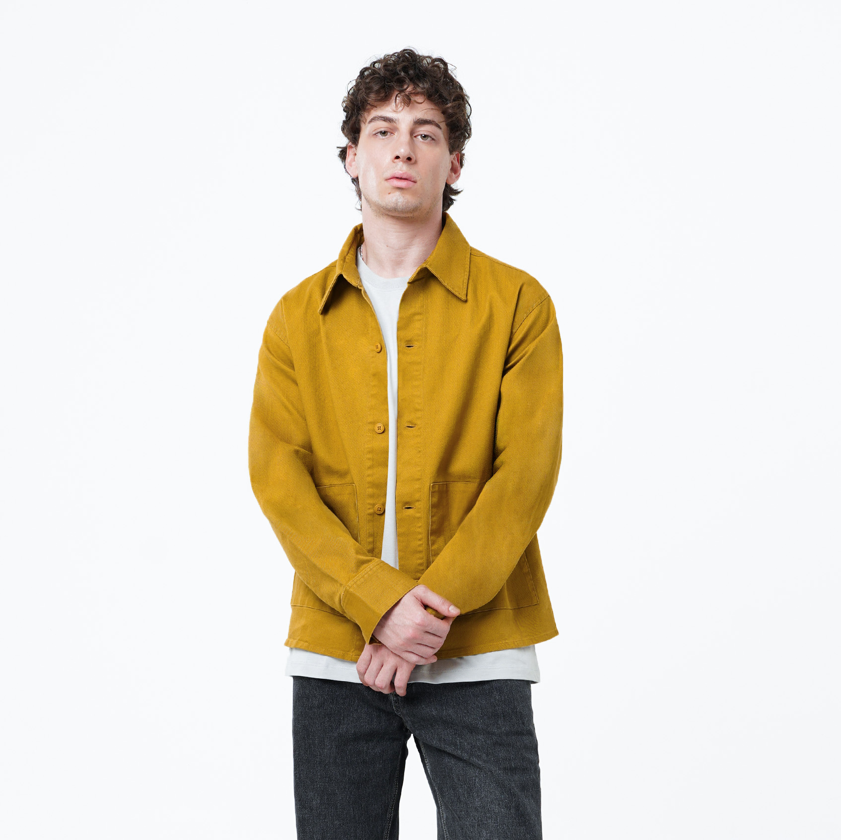 Celciusmen CELCIUS Collar Jacket LIN001642C Mustard