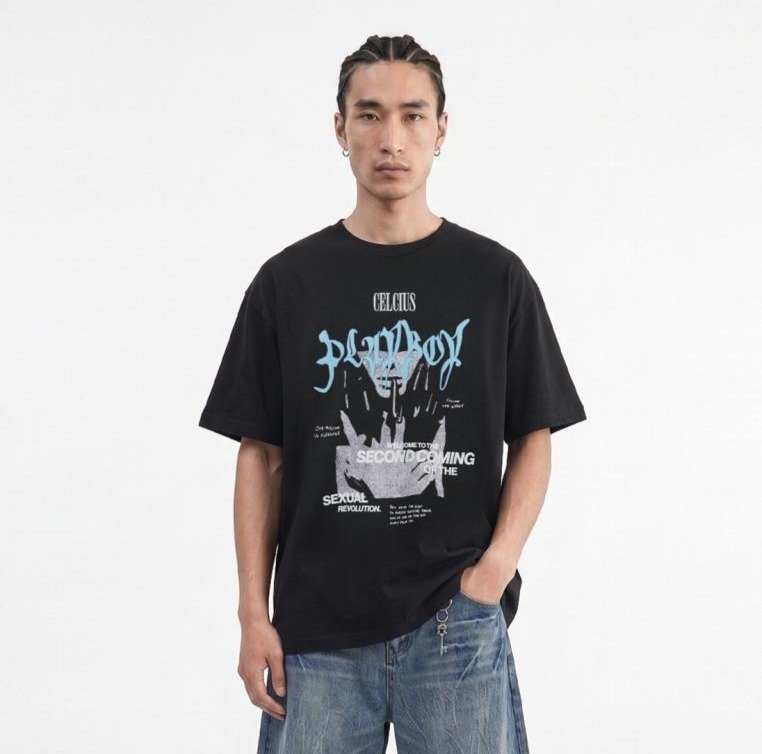 Celciusmen CELCIUS Playboy The Second Coming Kaos Oversize LIN001611C Hitam