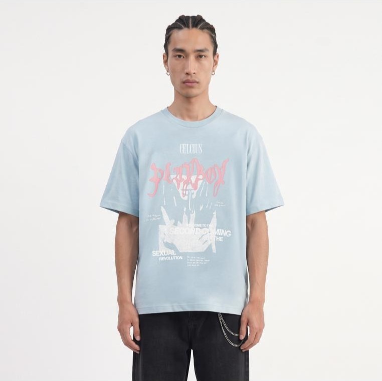 Celciusmen CELCIUS Playboy The Second Coming Kaos Oversize LIN001611C Light Blue