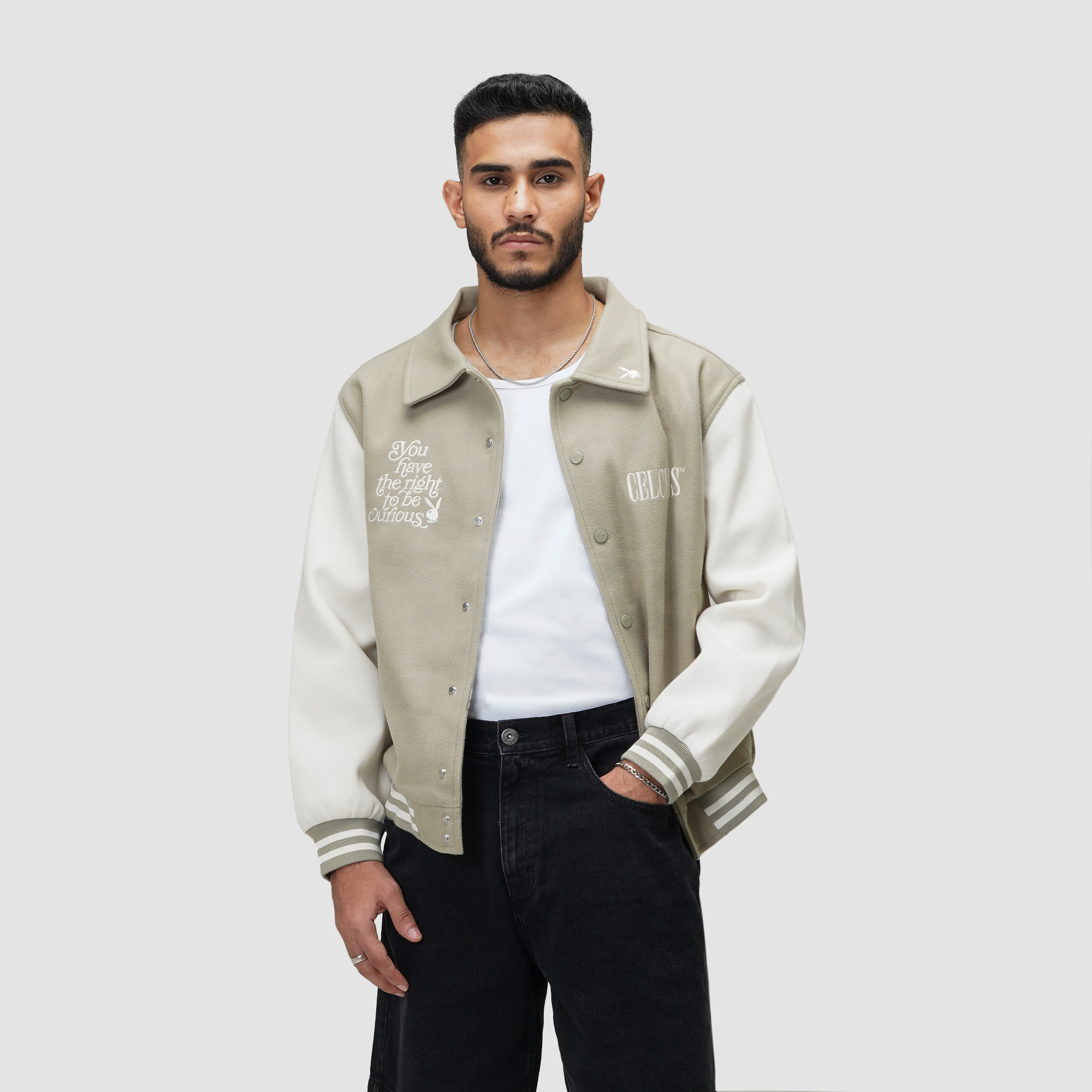 Celciusmen CELCIUS Playboy Pleasure for All Varsity Jacket I31000382C Hijau